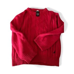 Nautica Toddlers Vibrant Red Crewneck Sweater
